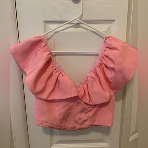 Light pink tulip crop top